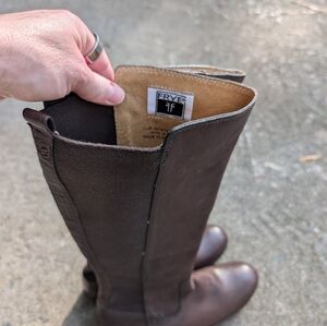 Frye Women's Dark Brown Tall Leather Boots